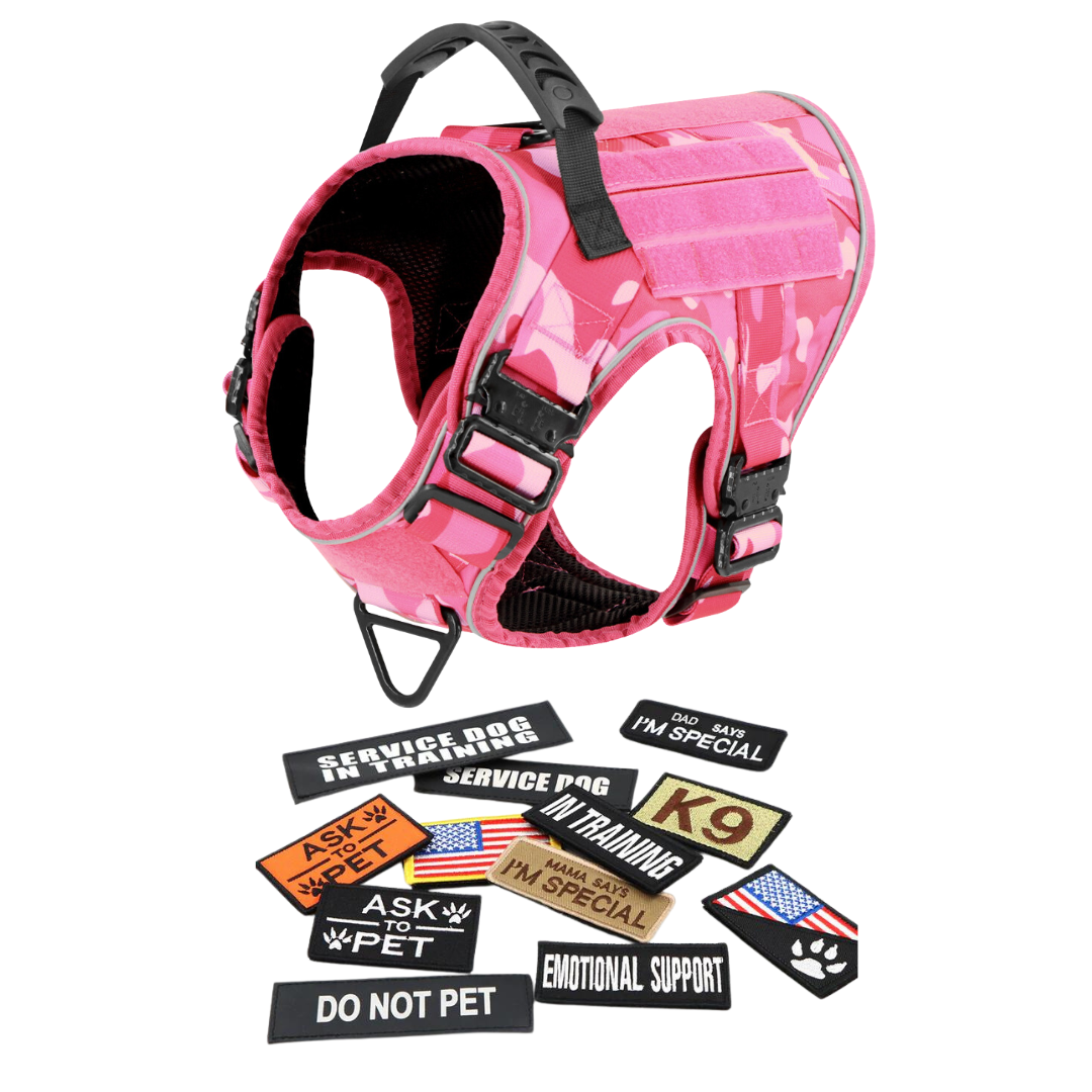 Dog Harness No-Pull Tactical Front Clip With 4 Quick-Release Buckles Reflective Strips Top Handle Fall 2025