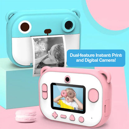 Kid Instant Print Camera - Fun Photography for Kids, Lightweight, Easy to Use, Black & White Prints