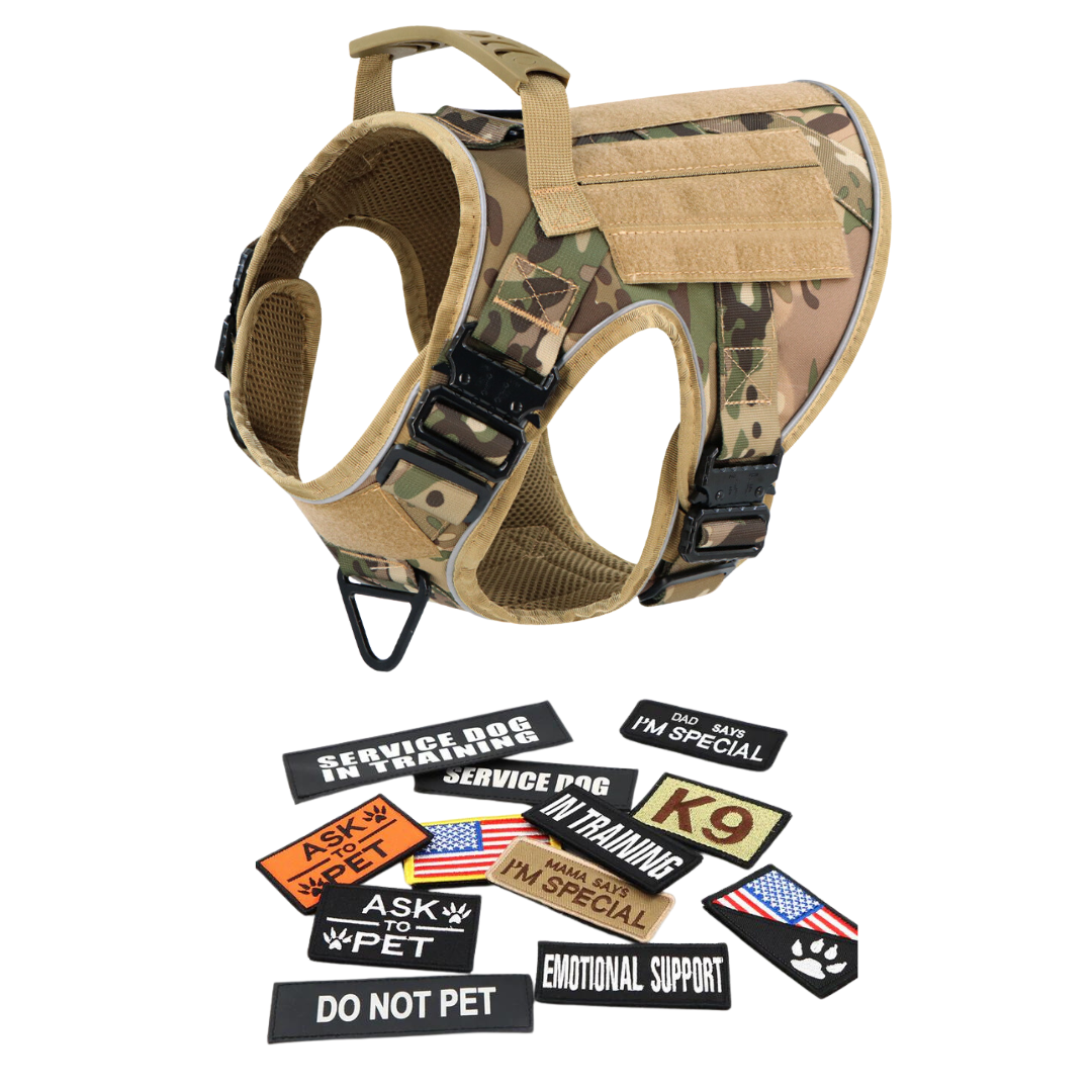 Dog Harness No-Pull Tactical Front Clip With 4 Quick-Release Buckles Reflective Strips Top Handle Fall 2025