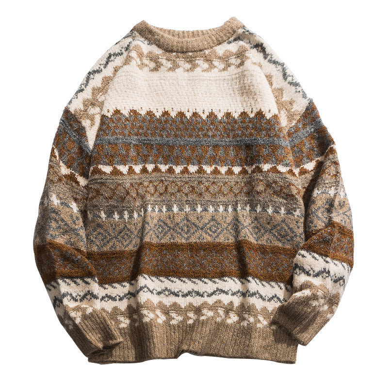 Suéter cálido y cómodo para hombre - Tejido jacquard holgado, invierno