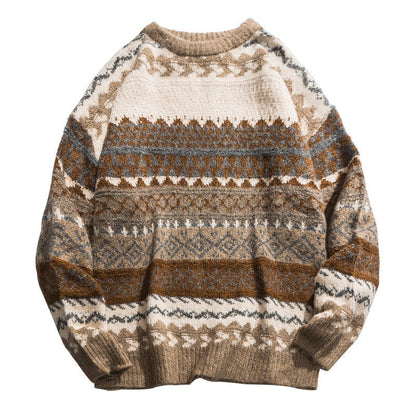 Suéter cálido y cómodo para hombre - Tejido jacquard holgado, invierno