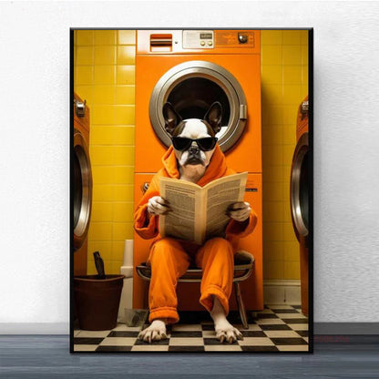 Dier Aap Panda Toilet Schilderij Kunst DIY Borduren