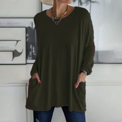 Soft Relaxed Women’s Tunic Pullover - Oversized, Knit Casual