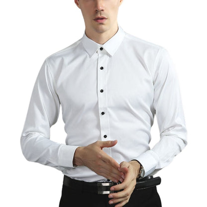 Variant image for Men's Elastic Comfort Dress Shirt, Wrinkle-Free, Breathable Fabric, Quick Drying, Regular Fit for All Occasions-8