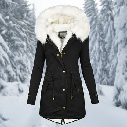 Warm Flattering Women's Parka - Longline, Faux Fur, Winter