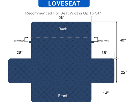 Copertura per divano Protettore per mobili con tasche laterali e cinghie posteriori Colori reversibili Autunno 2025 Amico degli animali domestici