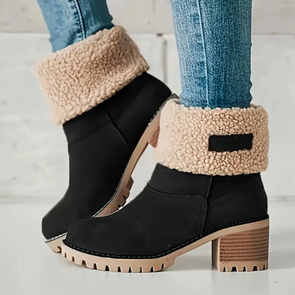 Warm Cozy Women’s Ankle Boots - Platform, Fleece Lined