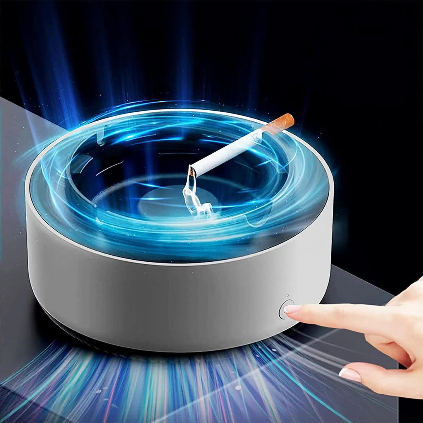 Electronic Air Purification Ashtray - Indoor Smoke Removal Device with Multi-Layer Filtration for Cleaner Living Spaces