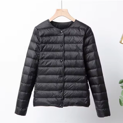 Lightweight Flattering Womens Down Jacket - Short Quilted