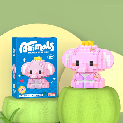 Mini Süße Tiere Mikro Bausteine Löwe 3D Spielzeugset für Kinder