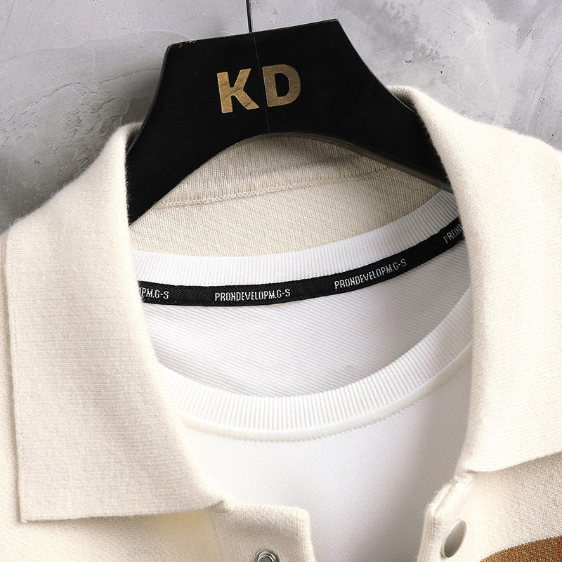 Soft Mens Cardigan Jacket - Relaxed Lapel, Polyester Casual