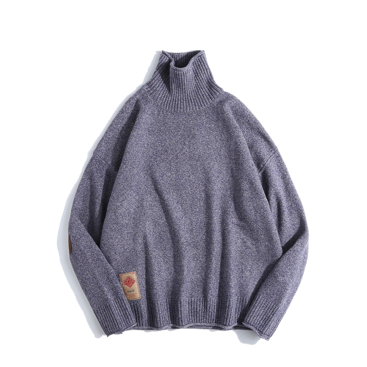 Insulating Relaxed Men Turtleneck Sweater - Pullover Knit Winter