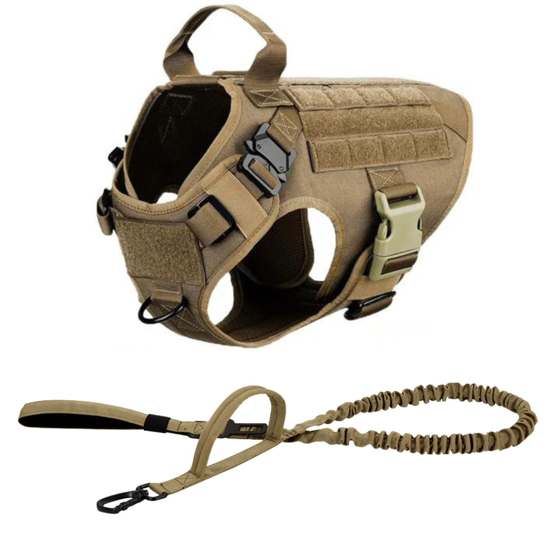 Tactical Dog Harness No-Pull With Front And Back D-Rings Quick-Release Buckles Top Handle Heavy-Duty Training