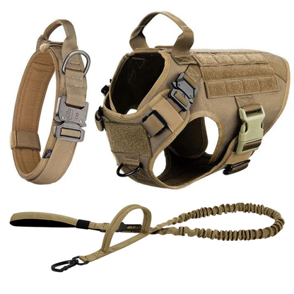Tactical Dog Harness No-Pull With Front And Back D-Rings Quick-Release Buckles Top Handle Heavy-Duty Training