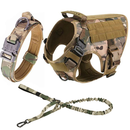 Tactical Dog Harness No-Pull With Front And Back D-Rings Quick-Release Buckles Top Handle Heavy-Duty Training