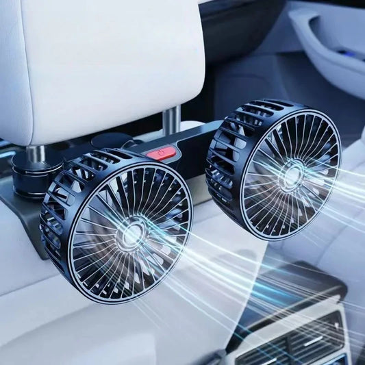 3-Speed USB Fan for Car with Dual Heads and 360-Degree Rotation, Portable Cooling Solution for Summer Comfort 0
