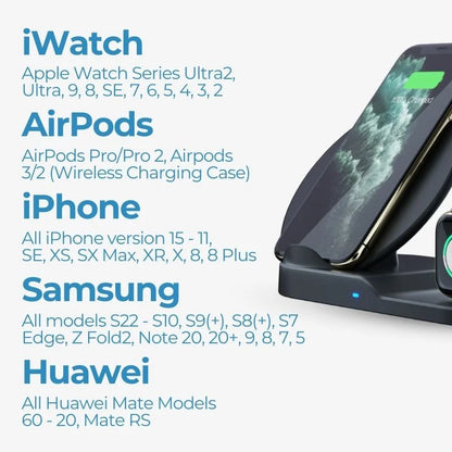 3 In 1 Wireless Charging Dock Station Desk Organizer