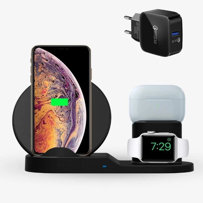 3 In 1 Wireless Charging Dock Station Desk Organizer