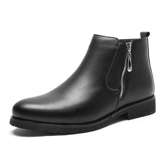 Slip-Resistant Refined Men’s Ankle Boots - Leather, Business