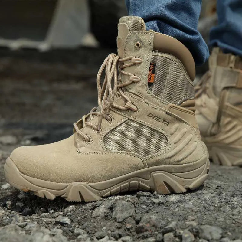 Supportive Men's Hiking Boots - High Ankle Suede, Winter
