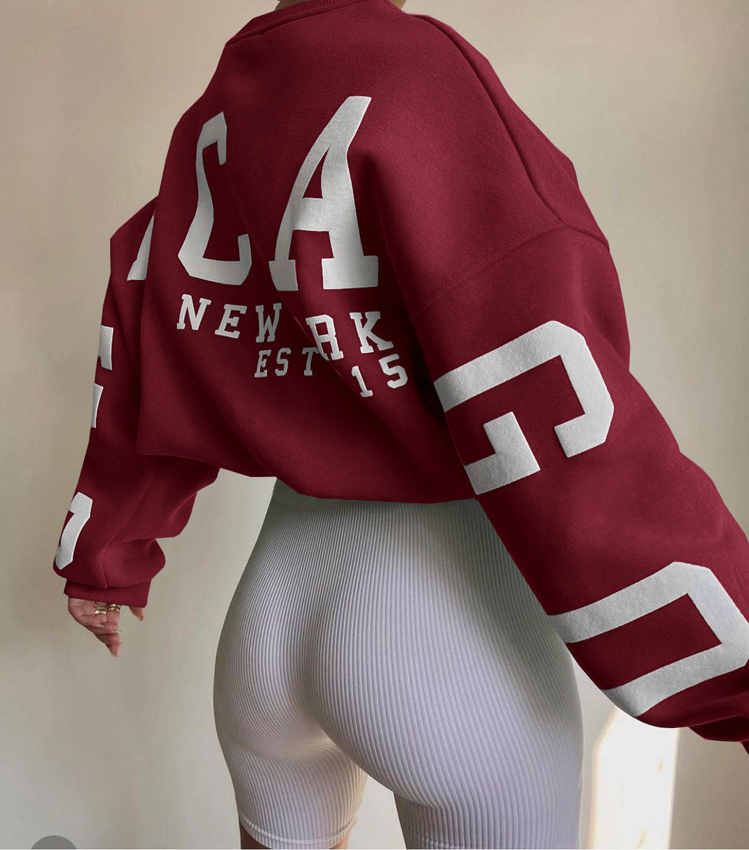 Oversized dame-sweatshirt - sænket skulder, bomuldsblanding