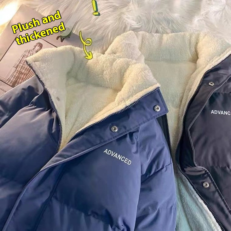 Warme entspannte Damen-Steppjacke - übergroßer Fleece-Wintermantel