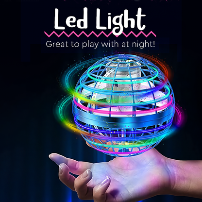 LED Flying Magic Orb Drone Toy - 360° Rotating UFO Ball for Kids, Safe & Rechargeable Fun