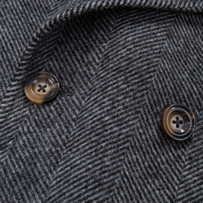 Warm Men's Double-Breasted Coat - Mid-Length, Wool