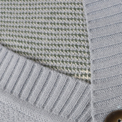 Oversized Relaxed Unisex Cardigan - V Neck Knit Jacquard