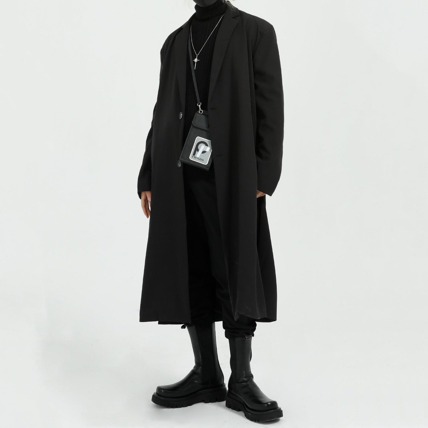 Lightweight Relaxed Men’s Overcoat - Long Polyester Spring