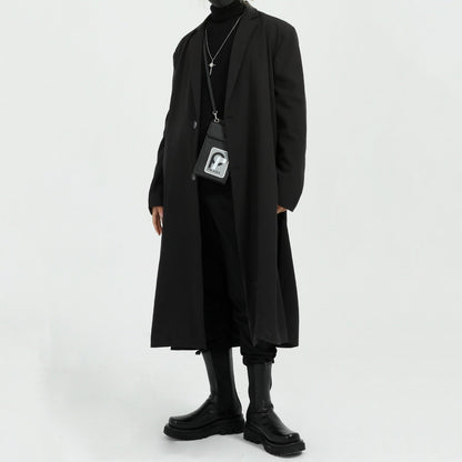 Lightweight Relaxed Men’s Overcoat - Long Polyester Spring