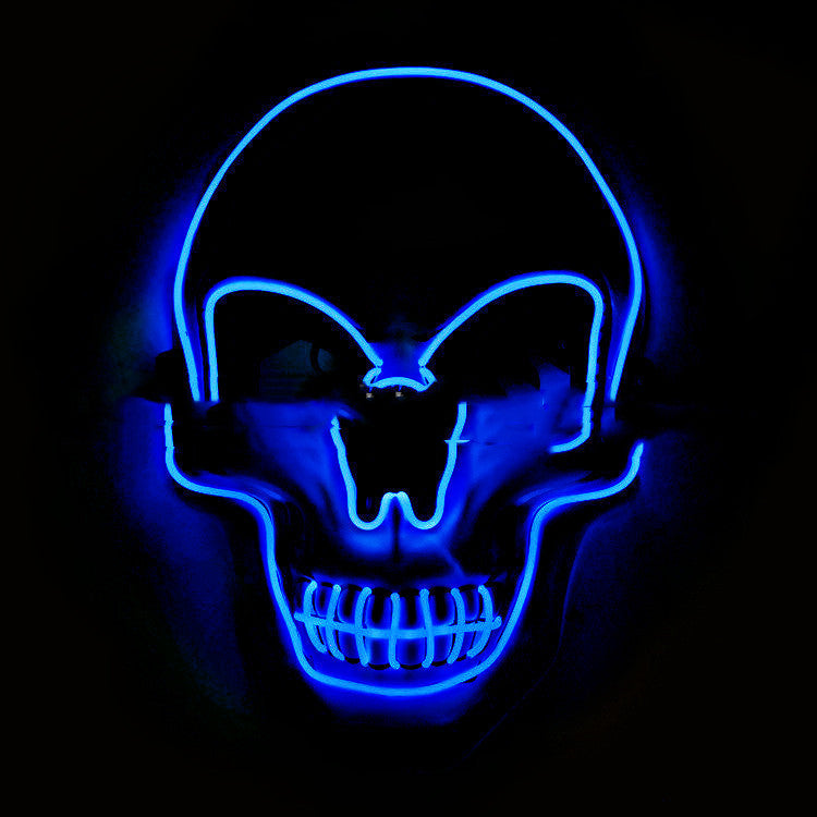 LED Glowing Skull Mask - Halloween Costume Accessory, Adjustable Fit for Parties & Events, Eye-Catching Light Modes