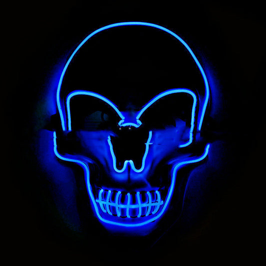 LED Glowing Skull Mask - Halloween Costume Accessory, Adjustable Fit for Parties & Events, Eye-Catching Light Modes