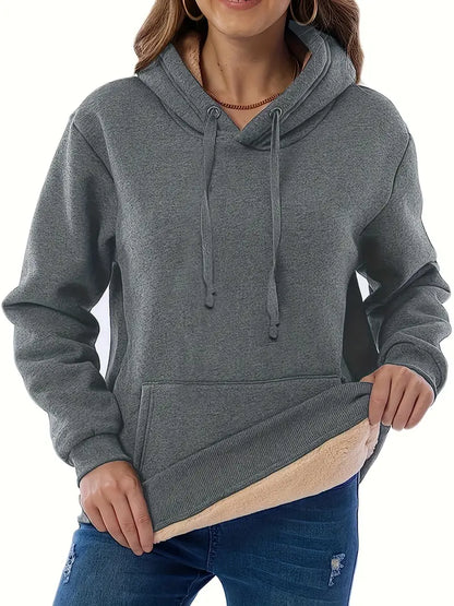 Warmer Gemütlicher Damen Kapuzenpullover - Locker Gefüttert mit Sherpa