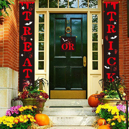 Halloween Door Banner Couplets Outdoor Black Red Decor