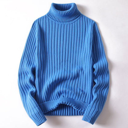 Warm Men Women Turtleneck Sweater - Slim Ribbed Knit