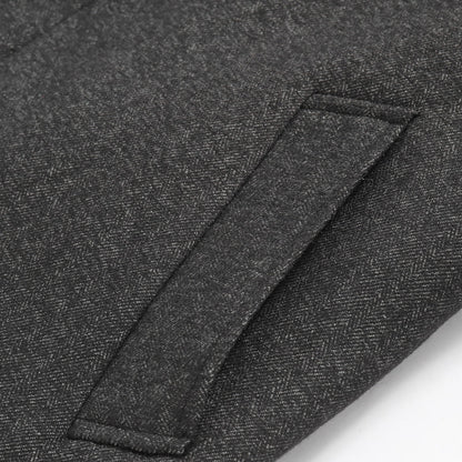Warm Men’s Mid-Length Wool Jacket - Cozy Lapel, Winter