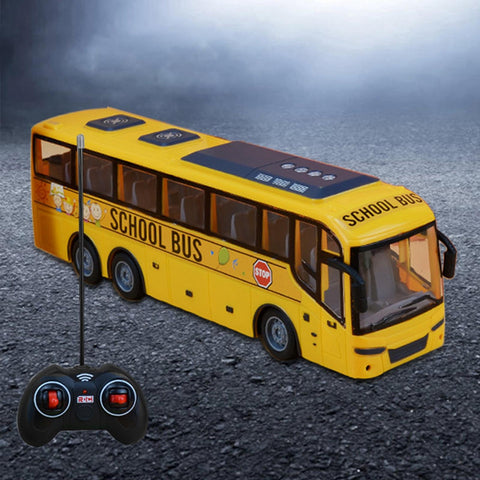 Remote Control Electric Tour Bus - Scale RC Vehicle with Lights for Kids, School & City Fun