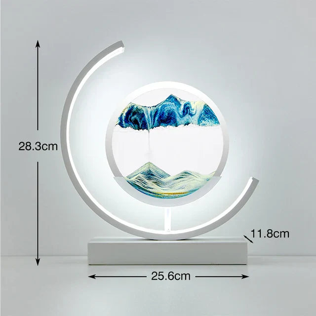 3D Rotating Hourglass LED Lamp - Unique Sand Art Table Light for Home Decor, Relaxing Ambiance, Perfect Gift Idea