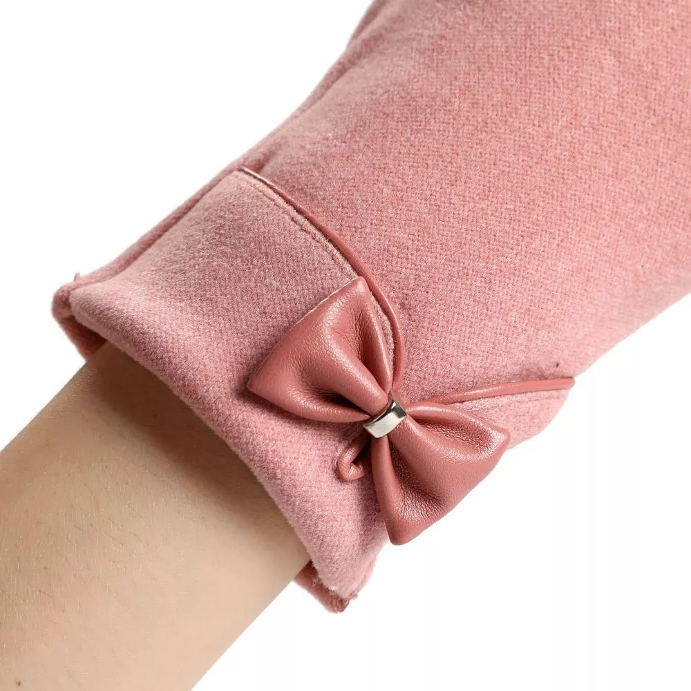 Warm Womens Touchscreen Gloves - Short Fitted Suede Winter