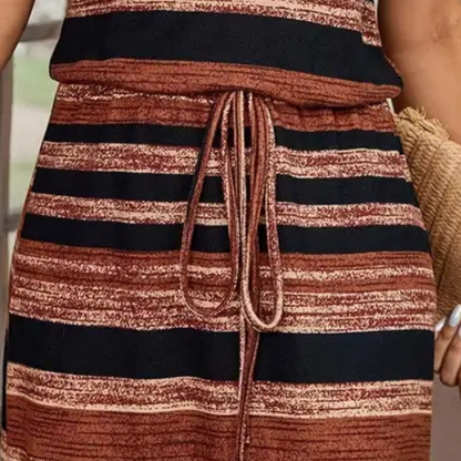 Elegant Striped Womens Dress with Spaghetti Straps, Versatile Summer or Cocktail Dress for Casual and Formal Occasions-3