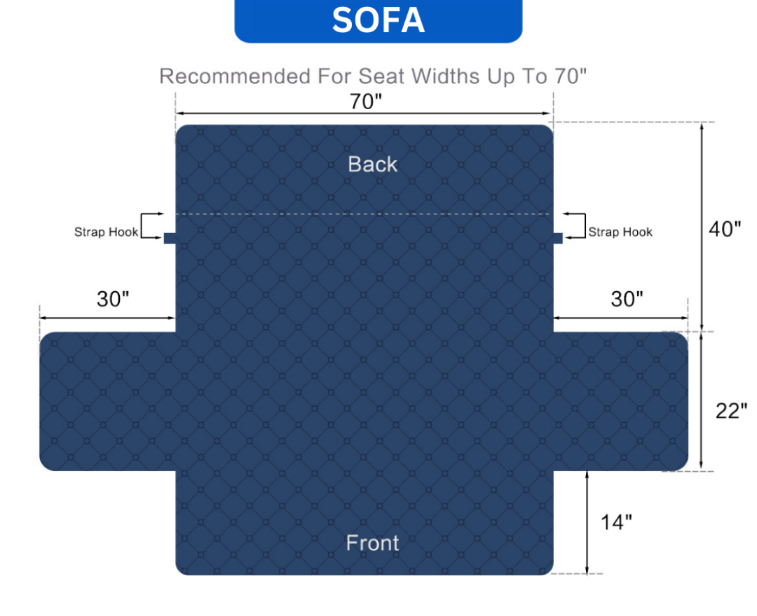 Copertura per divano Protettore per mobili con tasche laterali e cinghie posteriori Colori reversibili Autunno 2025 Amico degli animali domestici