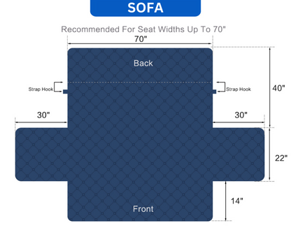 Copertura per divano Protettore per mobili con tasche laterali e cinghie posteriori Colori reversibili Autunno 2025 Amico degli animali domestici