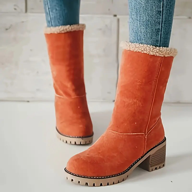 Warm Cozy Women’s Ankle Boots - Platform, Fleece Lined