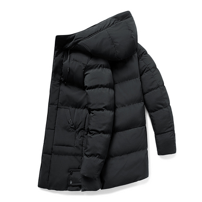 Waterproof Cozy Men's Parka Jacket - Long Quilted, For Cold