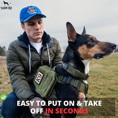 Tactical Dog Harness No-Pull With Front And Back D-Rings Quick-Release Buckles Top Handle Heavy-Duty Training