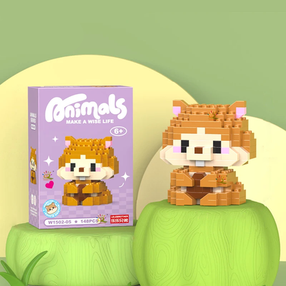 Mini Süße Tiere Mikro Bausteine Löwe 3D Spielzeugset für Kinder