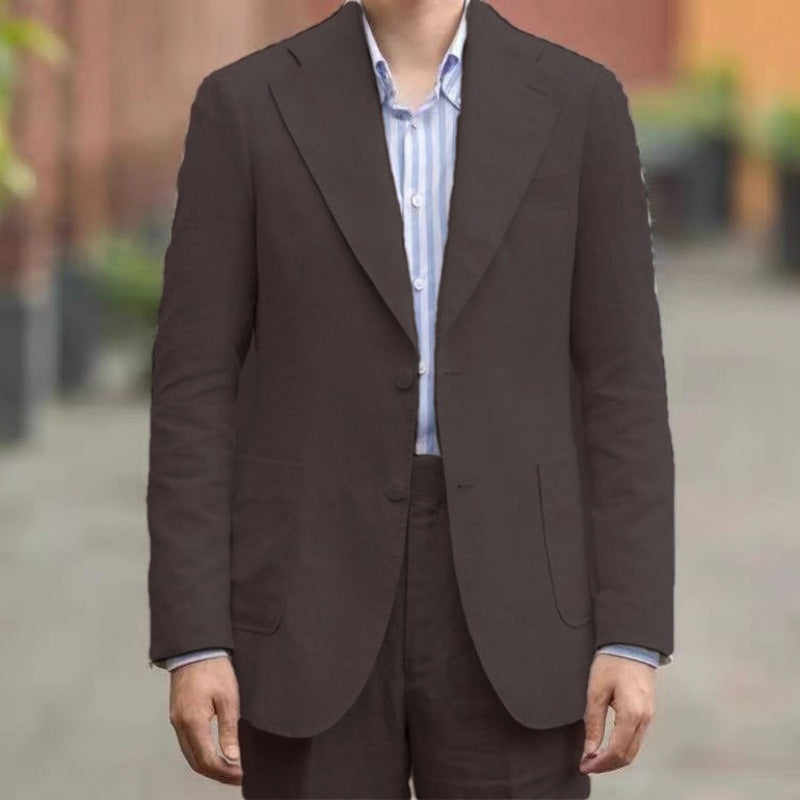 Breathable Men's Blazer – Slim-Fit Neapolitan Casual, Cotton Blend, Everyday Wear