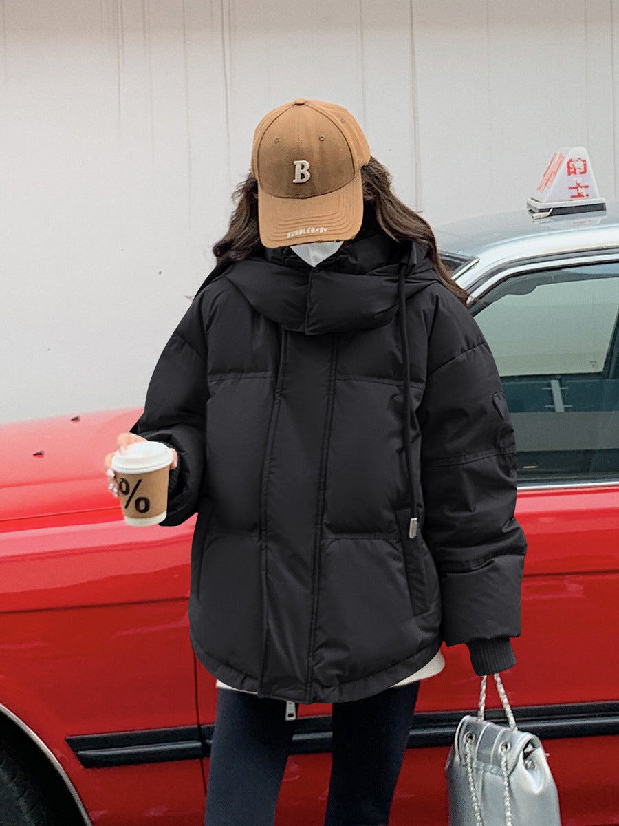 Warme dames donsjas - korte boxy pasvorm, polyester, dagelijks gebruik