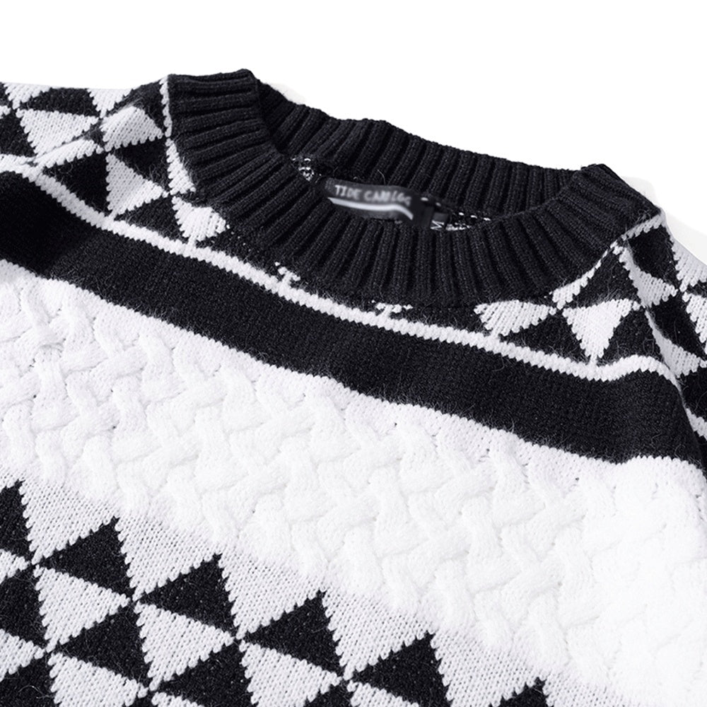 Maglione Jacquard Uomo Caldo - Maglia a Vestibilità Comoda, Casual